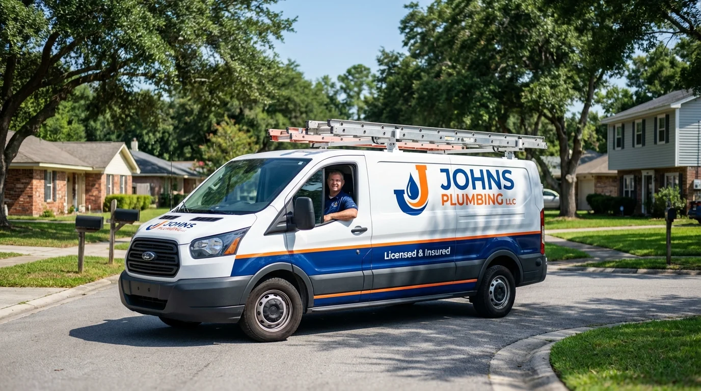Johns Plumbing LLC service van in Loveland, OH