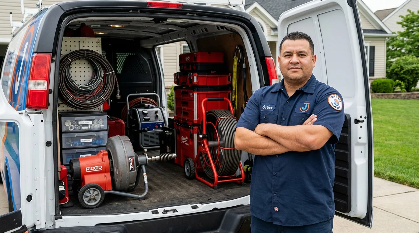 Professional drain cleaning equipment and Johns Plumbing LLC plumber in Loveland